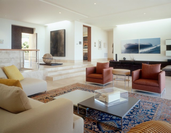 schicke wohnzimmer einrichtung sessel sofa design originell wohnideen schön