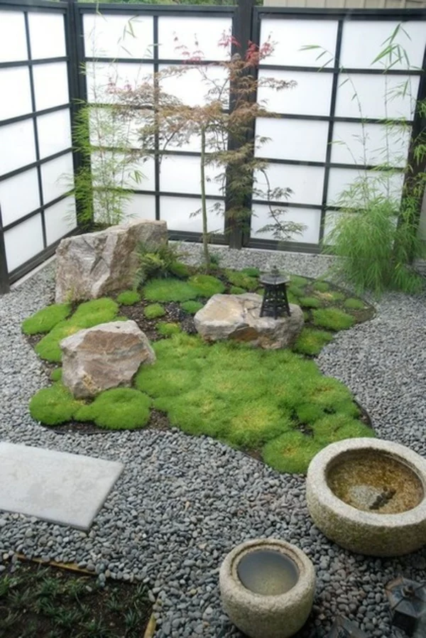 steingarten asiatisch stil gestaltung bodendecker