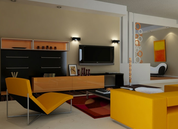 Aktuelle Interior Design Trends farben-kühn gelb sofa liege