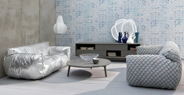 Designer Sofa mit abnehmbarem Bezug austronaut glanzvoll