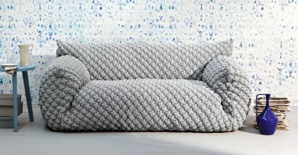 Designer Sofa mit abnehmbarem Bezug sofa grau