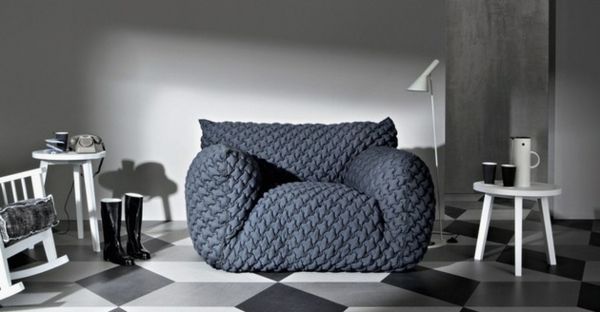 Designer Sofa mit abnehmbarem Bezug weiß beistelltisch