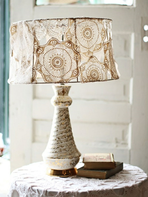 Kreative Lampen selber machen stricken romantisch vintage