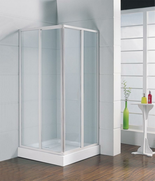 sachliches design duschkabine aus glas weiß rahmen