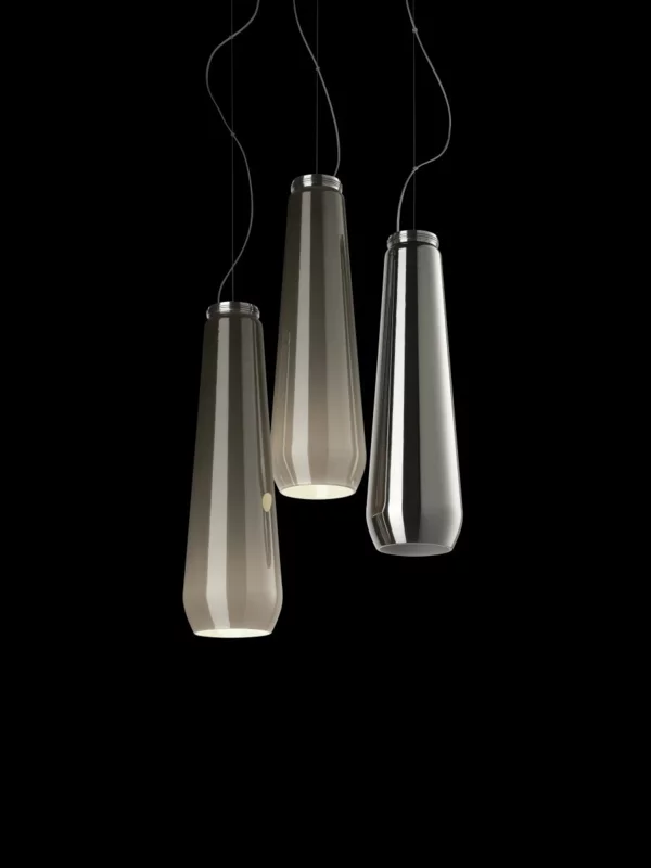 Moderne Lampen Designs geblasen pendelleuchten grau schatten