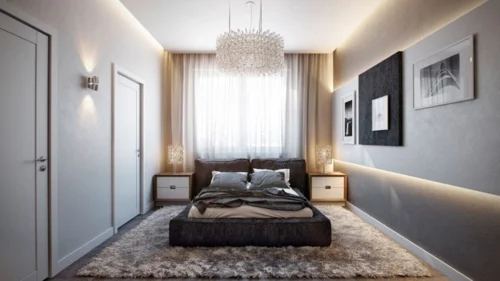 trendy Apartment mit atemberaubender Inneneinrichtung minimalistisch