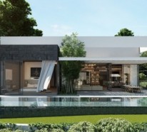 Modernes Zuhause zeigt opulente Wandgestaltung von Ando Studio entworfen