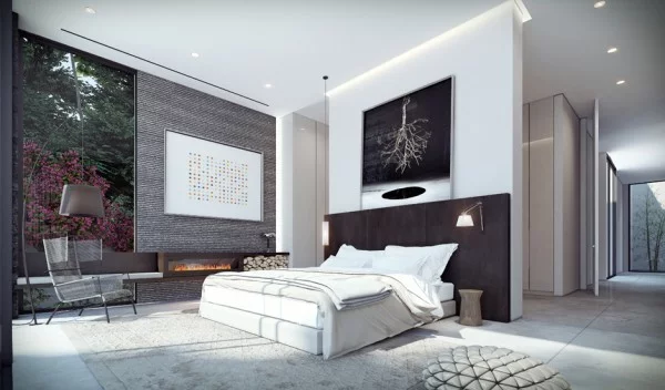 Modernes Zuhause zeigt opulente Wandgestaltung schlafzimmer bequem