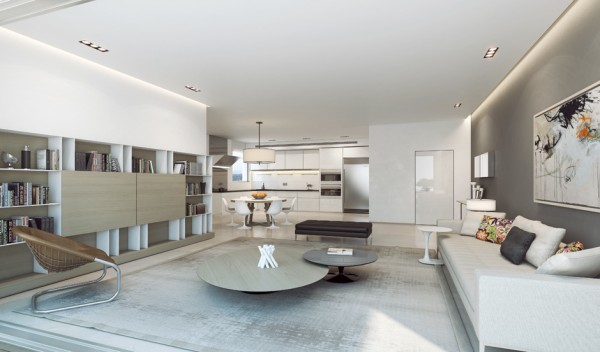 Modernes Zuhause zeigt opulente Wandgestaltung wohnzimmer rund tisch