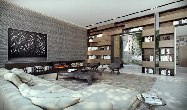 Modernes Zuhause zeigt opulente Wandgestaltung wohnzimmer