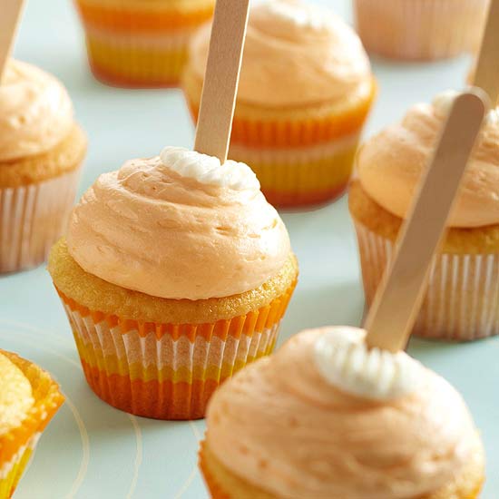 Schnelle leckere Nachtische für jede Jahreszeit orange creme cupcakes