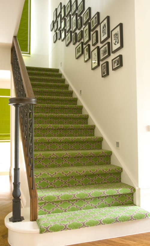 Treppenläufer und Teppiche für Holztreppen grüne 