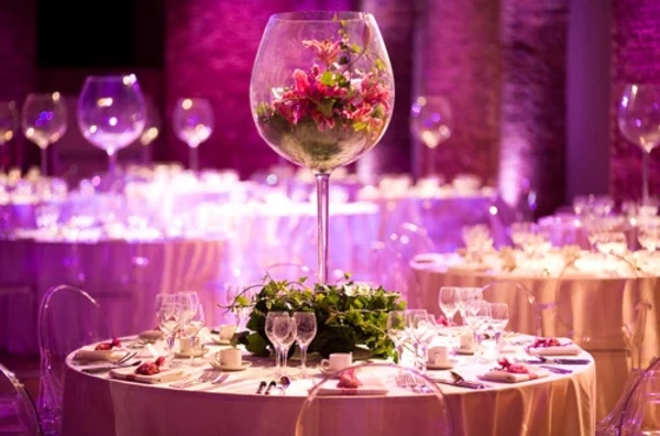  extravagante Hochzeitsdekoration weingläser blumen vase