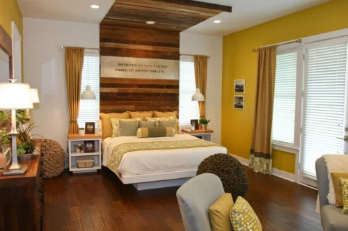 göttliches Bett Kopfteil in Ihrem Schlafzimmer gelbe wandgestaltung 
