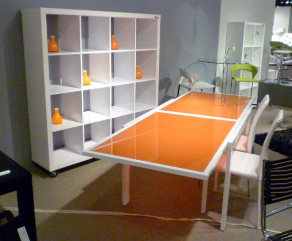 innendesign ideen orange farbe sofa essbereich tisch deko