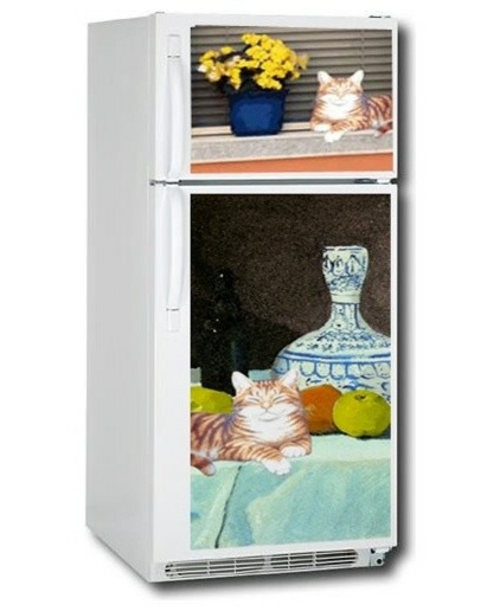 katzen deko kühlschrankdekoration bunte fotos