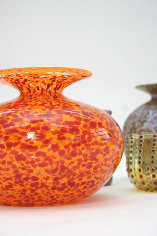 leoparden muster farbige mundgeblasene vase