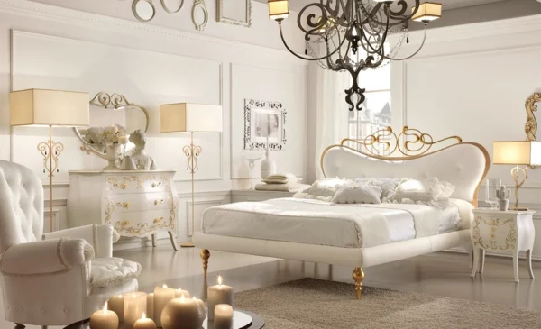 luxus einrichtungsideen strahlend weiß mit goldenen akzenten