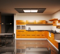 Moderne Farben in der modernen Küche - Gelb, blau, beige