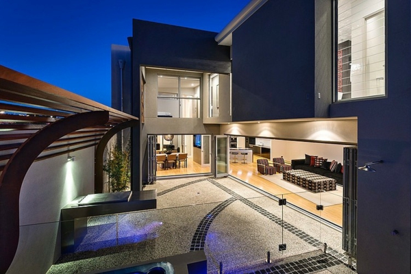modernes architektenhaus terrasse innenhof wohnbereiche