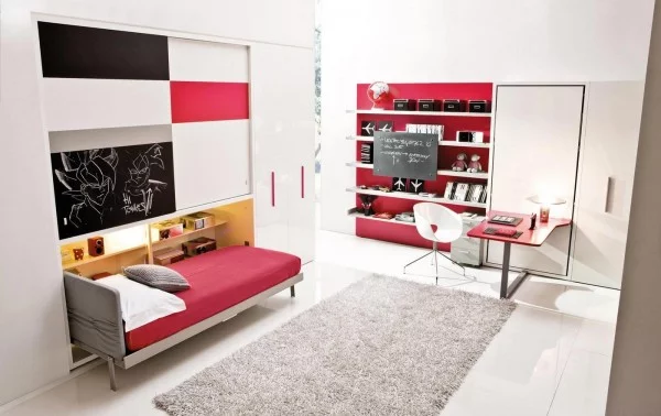 platzsparende Möbel fürs Kinderzimmer modern umwandelbar designs