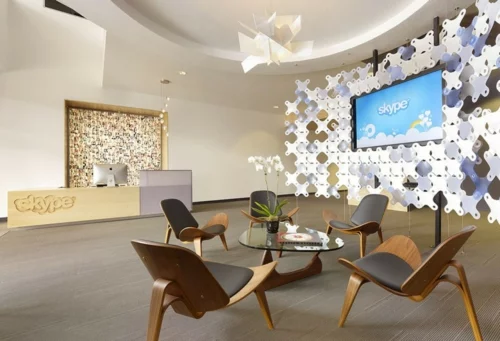 ultramoderne coole Office Designs warm ambiente holz stuhl oval tisch