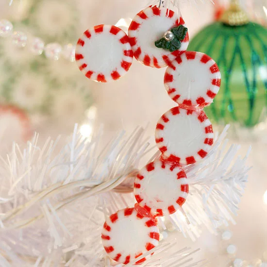 weihnachtsdeko basteln zuckerstange ornamenten