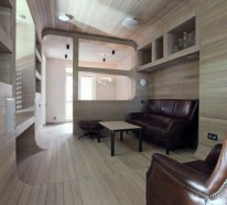 Kleines Apartment komplett aus Holz in Moskau
