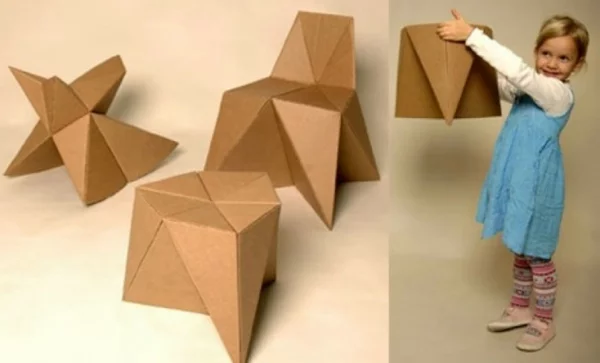 DIY mit Kindern karton pappe klappstuhl