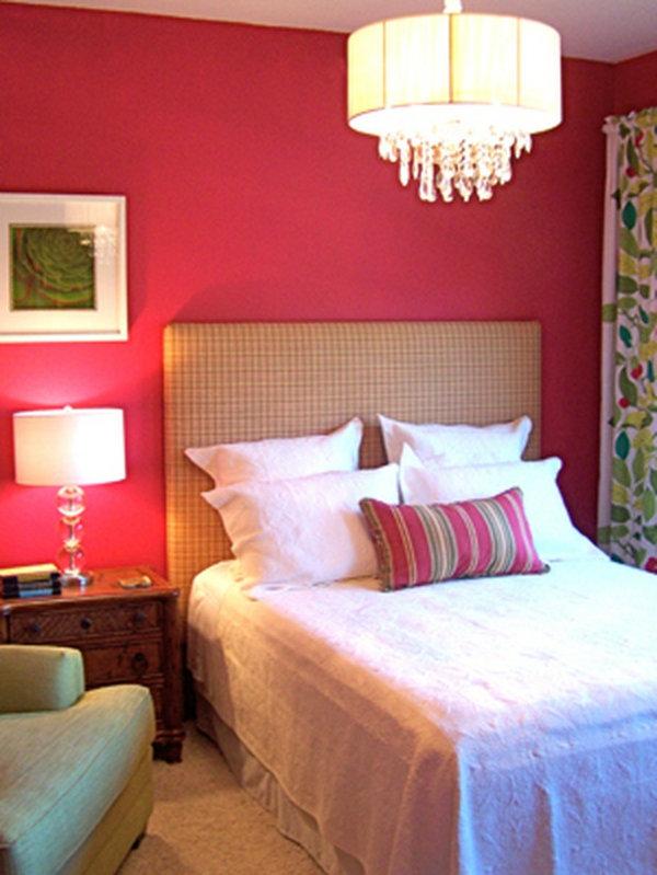 Bunte Schlafzimmer Designs pink wandgestaltung beleuchtung