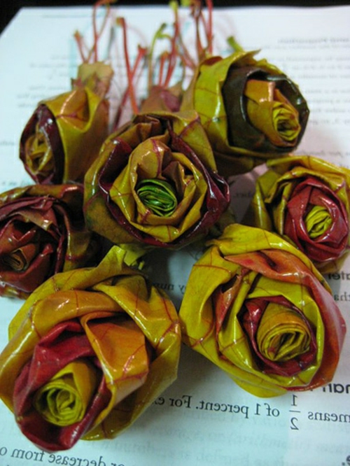 DIY Projekte aus vorhandenen Stoffen blätter rosen