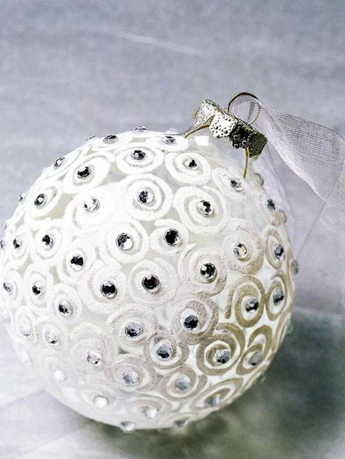 Weihnachten Dekorationen ball weiß DIY 