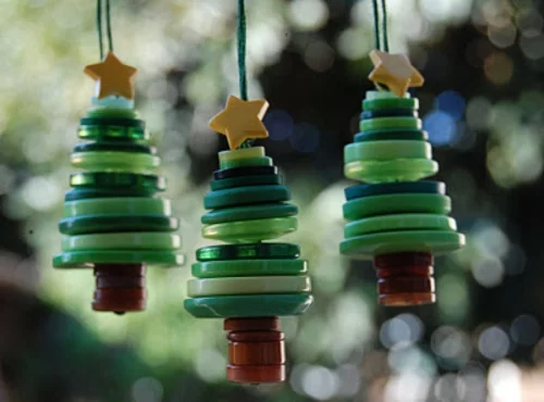 DIY Weihnachten Dekorationen button tannenbaum knopf