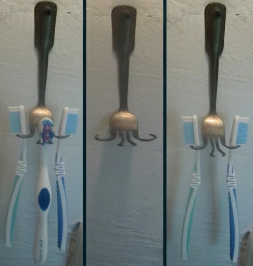 Zahnbürstenhalter Ideen gabel DIY 