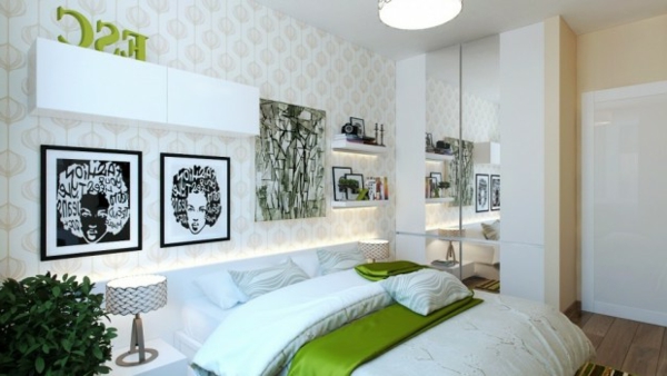  Schlafzimmer modern gestalten grüne akzente kompakt