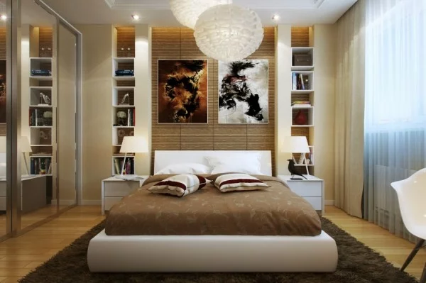 Kleines Schlafzimmer modern gestalten warm ambiente