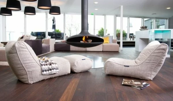 Luxus Wohnzimmer einrichten bauplan feuerstelle