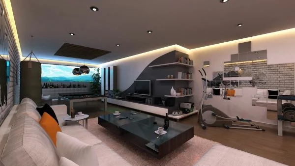 Luxus Wohnzimmer einrichten beleuchtung eingebaut