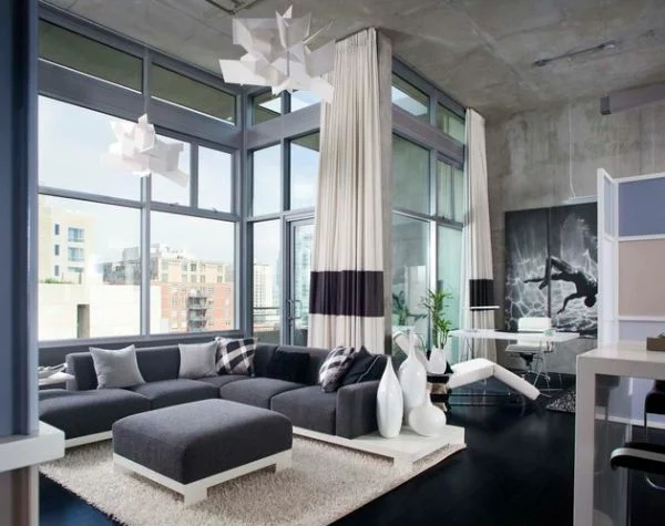 Luxus Wohnzimmer einrichten grau wohnlandschaft