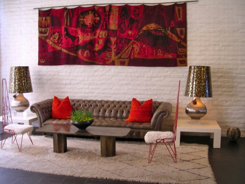 Teppiche aus Marokko zu Hause weiß weich rauten wohnzimmer eklektisch