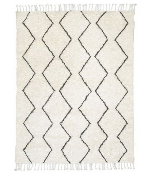 Teppiche aus Marokko zu Hause weiß weich schwarz rautenformen
