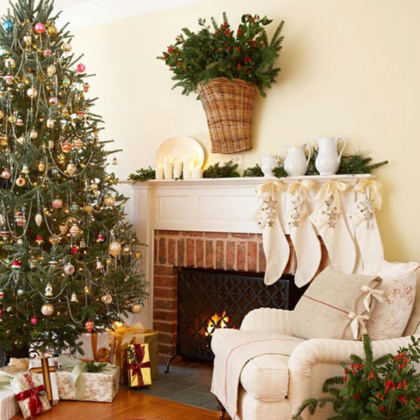 dekoration für künstlichen Weihnachtsbaum korb kannen