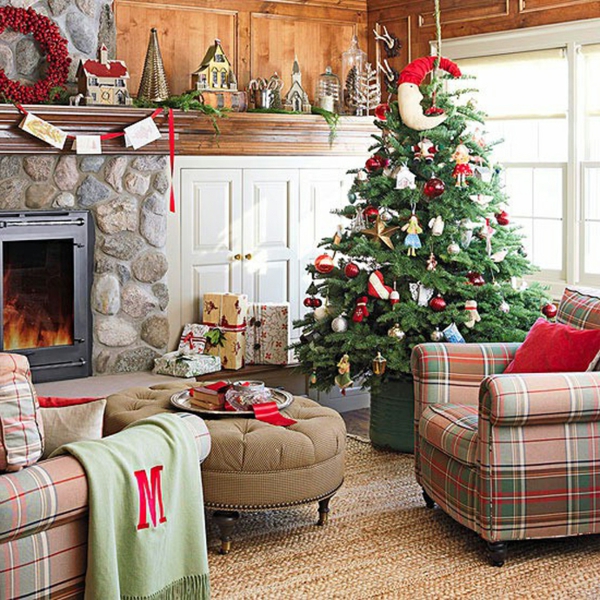 dekoration für künstlichen Weihnachtsbaum sitzkissen streifen