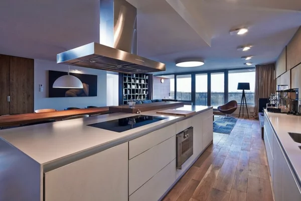 apartement elegante küchenschränke in weiß matt