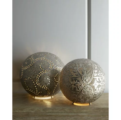marokkanische muster runde silberne tischlampen