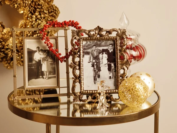 weihnachtsartikel elegante fotorahmen mit ornamenten