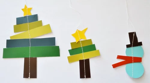 weihnachtsbasteln mit buntem papier figuren kreieren