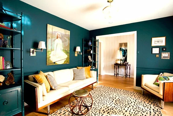 wohnzimmer tiermuster teppich weich sofa kissne dekorativ farben
