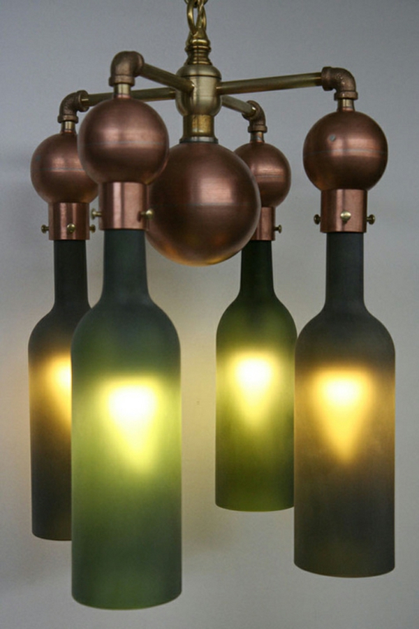 Bastelideen für DIY Projekte aus Weinflaschen beleuchtung lampen