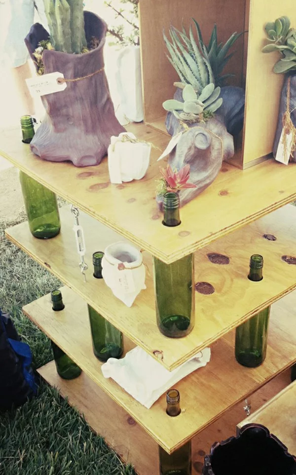Bastelideen für DIY Projekte aus Weinflaschen regale basis